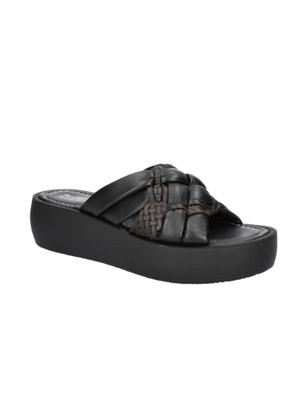 Bella Vita Size 11 Black & Brown Leather Italy Platform 90's Sandals NIB Y2K